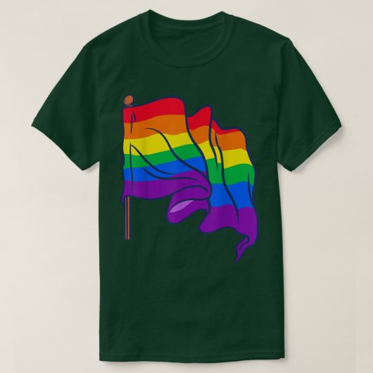 ゲイプライド平等Lgbtqレインボー国旗の人権 Tシャツ (デザイン正面)