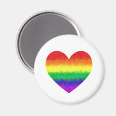 ゲイプライド幾何学的レインボーハートLGBTラブ マグネット (正面/裏面)