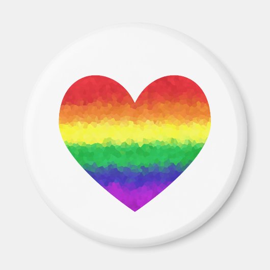 ゲイプライド幾何学的レインボーハートLGBTラブ マグネット (正面)