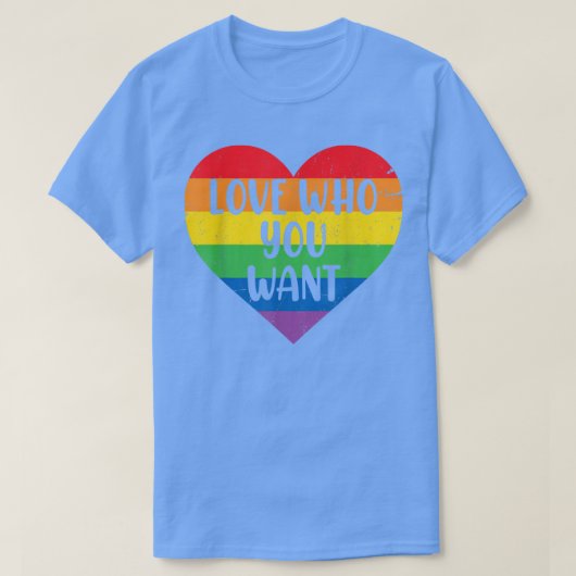 ゲイプライド愛LGBTハートレインボーLGB Tシャツ (デザイン正面)