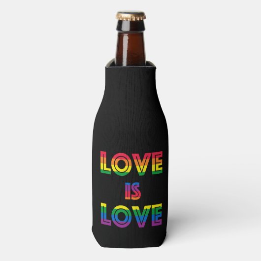 ゲイプライド旗 Love Is Love ボトルクーラー (ボトル正面)