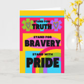 ゲイプライド月スタンドプライド付きカラフル カード (黄色い花)