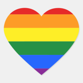 ゲイプライド月LGBTレインボーストライプカラフルズ ハートシール