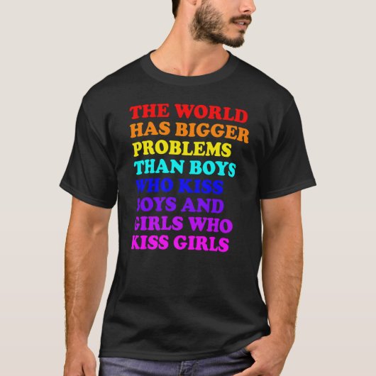ゲイプライド月LGBT世界は大きな問題を抱えている Tシャツ (正面)