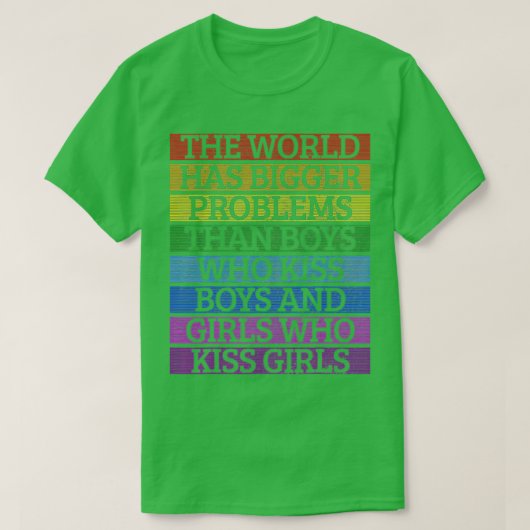 ゲイプライド月LGBT世界は大きな問題を抱えている Tシャツ (デザイン正面)
