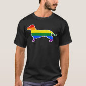 ゲイプライド犬はダックスフントLGBTの小犬のお母さんに着せます Tシャツ (正面)