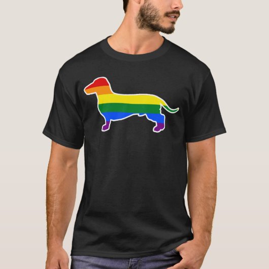 ゲイプライド犬はダックスフントLGBTの小犬のお母さんに着せます Tシャツ (正面)