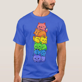 ゲイプライド猫LGBTかわいい猫が集まるかわいいアニメライ Tシャツ