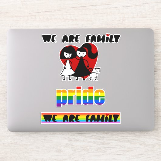 ゲイプライド私たちは家族2人の女性と猫 シール (コンピューター)