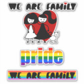 ゲイプライド私たちは家族2人の女性と猫 シール (正面)