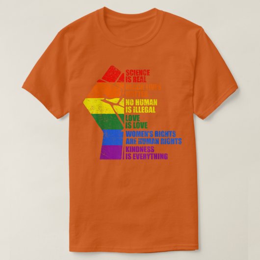 ゲイプライド科学実在は黒人生活問題の愛 Tシャツ (デザイン正面)