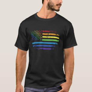 ゲイプライド米国国旗LGBT Tシャツ