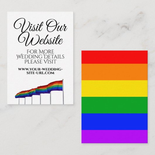ゲイプライド結婚のウェブサイトのエンクロージャカードの訪問 エンクロージャーカード (正面/裏面)