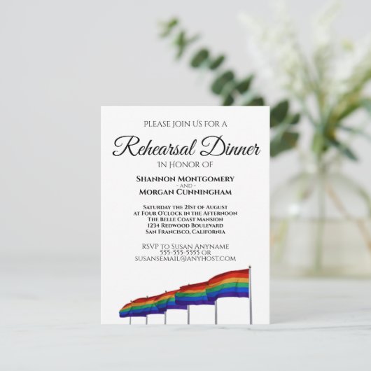 ゲイプライド結婚のリハーサルディナー招待状 招待状 (スタンド正面)