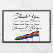 ゲイプライド結婚ズミニワきらめくインボトルラベル スパークリングワインラベル (シングルラベル)