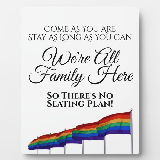 ゲイプライド結婚レインボーのシーティングプランの標識 フォトプラーク (正面)