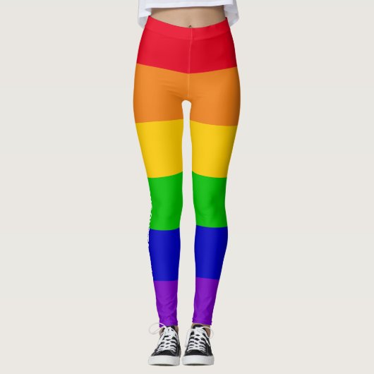 ゲイプライド虹の国旗の検疫引用文言い換え レギンス (正面)