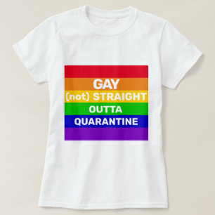 ゲイプライド虹の国旗の検疫引用文言い換え Tシャツ