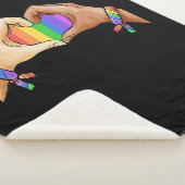 ゲイプライド衣料品LGBTレインボーフラッグハートユニコーン シェルパブランケット (3/4)