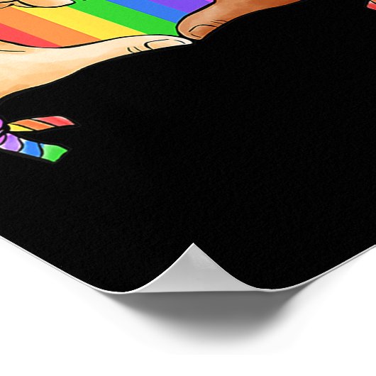 ゲイプライド衣料品LGBTレインボーフラッグハートユニティ ポスター (角)