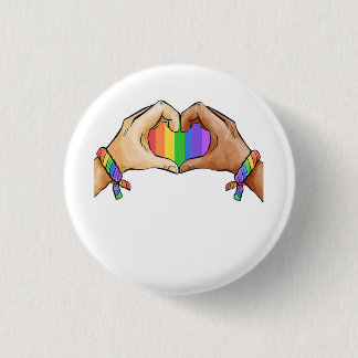 ゲイプライド衣料LgbtレインボーフラグTハート 缶バッジ