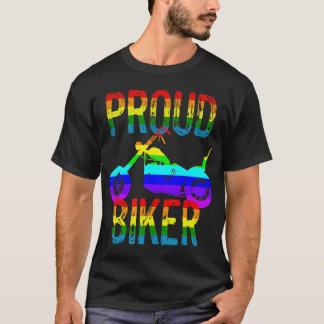 ゲイプライド誇りを持ったバイクもしくは自転車に乗る人 Tシャツ