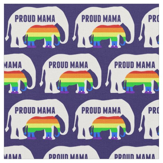 ゲイプライド誇りを持ったマママゾウ虹LGBTQ ファブリック (クローズアップ)