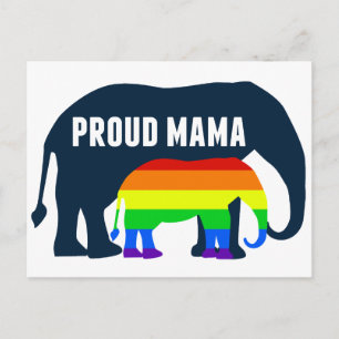 ゲイプライド誇りを持ったマママゾウ虹LGBTQ ポストカード