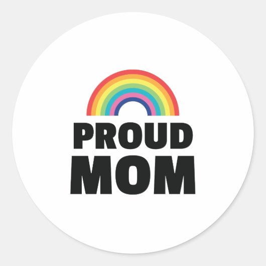 ゲイプライド誇りを持ったママLGBT親ゲイサポート ラウンドシール (正面)