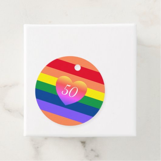 ゲイプライド50ファブラス誕生日レインボーメッセージカード フェイバータグ (インサイチュ)