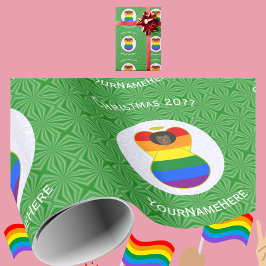 ゲイプライド・アフリカのエンジェル・クリスマス国旗がパーソナライズ ラッピングペーパー