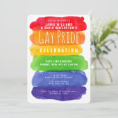 ゲイプライド ウォーターカラーレインボー招待状 招待状 (スタンド正面)