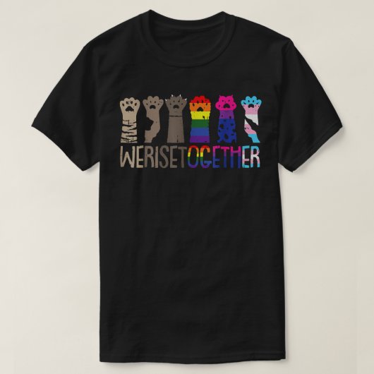 ゲイプライド・キャットポーの活字LG Tシャツ (デザイン正面)