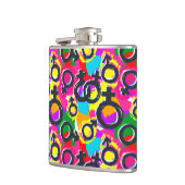 ゲイプライド·ジェンダー·ネオン·パターン フラスク (左)
