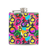ゲイプライド·ジェンダー·ネオン·パターン フラスク (正面)