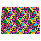 ゲイプライド·ジェンダー·ネオン·パターン ラージペーパーバッグ (正面)