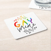 ゲイプライド スクエアペーパーコースター (アングル)