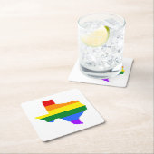 ゲイプライド|テキサス州レインボー スクエアペーパーコースター (インサイチュ)