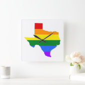 ゲイプライド|テキサス州レインボー スクエア壁時計 (ホーム)