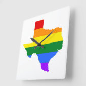 ゲイプライド|テキサス州レインボー スクエア壁時計 (傾斜)