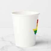 ゲイプライド |テキサス州レインボー 紙コップ (正面)