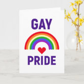 ゲイプライド |ハートと虹 カード (黄色い花)