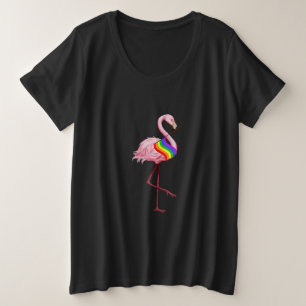 ゲイプライド·ピンク·フラミンゴLGBTプライド月の贈り物 プラスサイズTシャツ