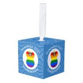 ゲイプライド ブラウン エンジェル ハヌカ 祭り旗 個人名入れ キューブオーナメント (正面アングル)