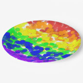 ゲイプライド《写真》ぼけ味国旗紙プレート ペーパープレート (アングル)