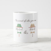 ゲイプライド、誇りを持った自分の存在であるモノグラム ジャンボコーヒーマグカップ (正面)