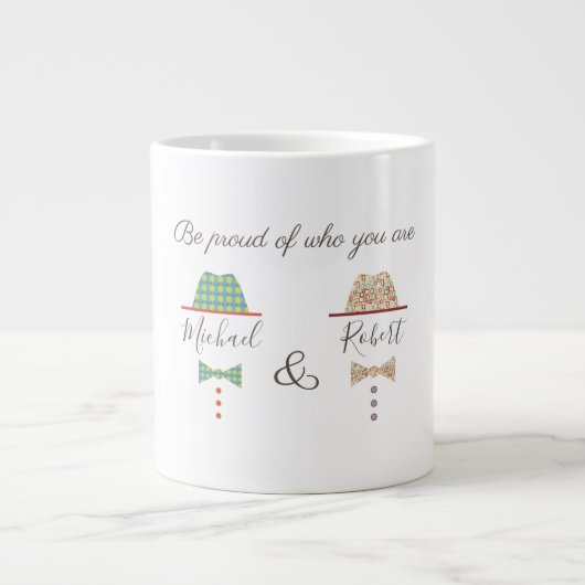 ゲイプライド、誇りを持った自分の存在であるモノグラム ジャンボコーヒーマグカップ (正面)