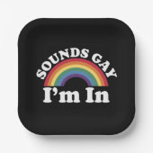 ゲイプライド LGBT レインボー サウンド ゲイ アイム イン ペーパープレート (正面)