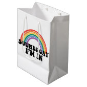 ゲイプライド LGBT レインボー サウンド ゲイ アイム イン ミディアムペーパーバッグ (正面アングル)