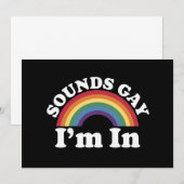 ゲイプライド LGBT レインボー サウンド ゲイ 私も一緒  招待状 (正面/裏面)